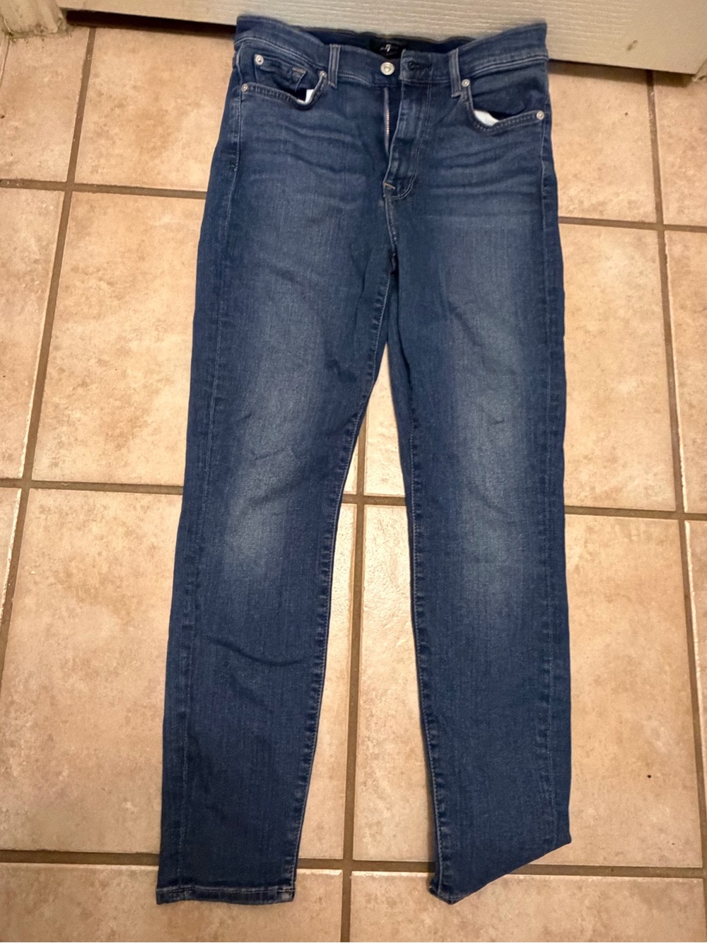 Women's 7 for all mankind high waist ankle skinny Blue Jeans